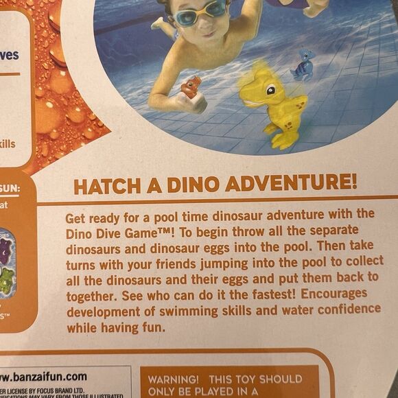 Banzai Dinosaur Dive Eggs – 18 Piece Underwater Pool Set Kids Water Toy 2pc LOT - Picture 9 of 11